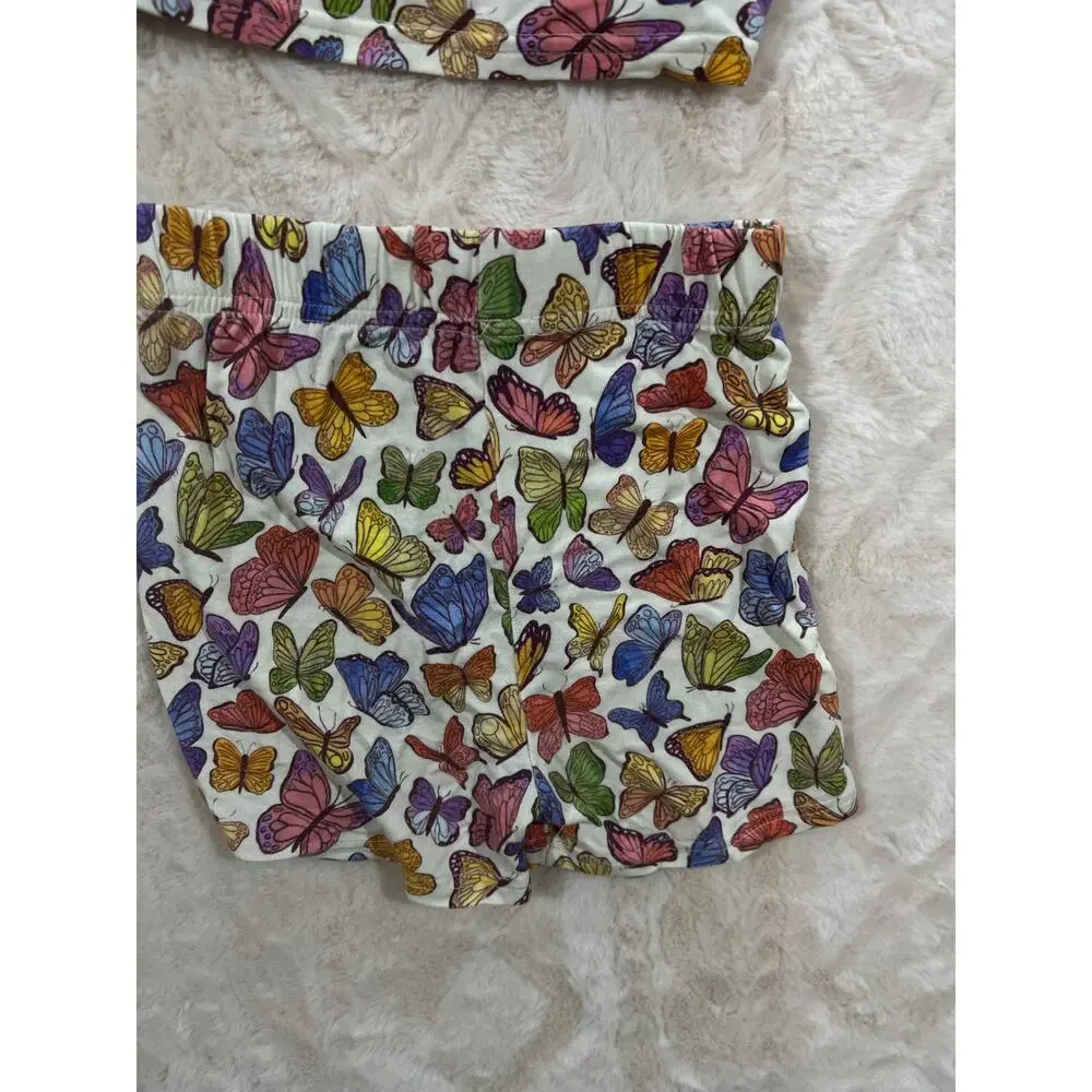Girls 4T Pajama Bundle 2 Sets Bamboo Goosies Tahari Floral Butterflies EUC